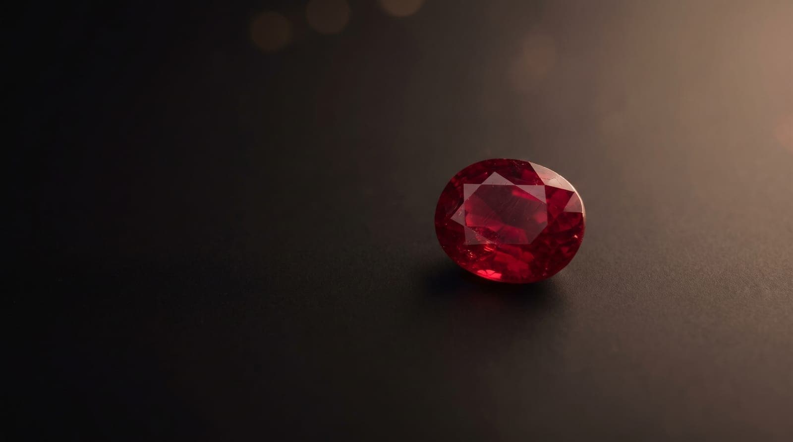 Ruby being examined for color and clarity grading under gemological lighting
